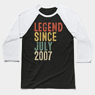 Legend Since July 2007 13th Birthday Gift 13 Year Old Baseball T-Shirt